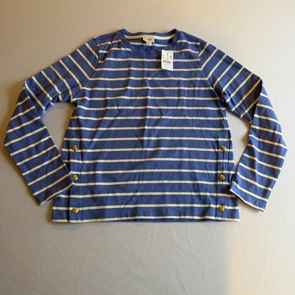 J. Crew Factory Striped long-sleeve side-button top • size small • NWT • CG041